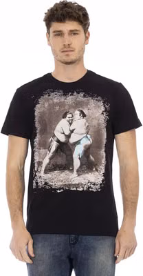 Black Cotton Men T-Shirt