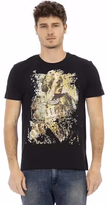 Black Cotton Men T-Shirt