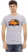 Gray Cotton Men T-Shirt 1