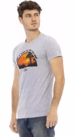 Gray Cotton Men T-Shirt 2