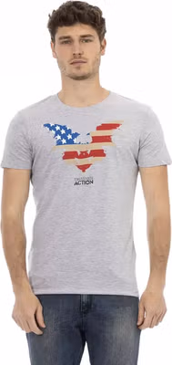 Gray Cotton Men T-Shirt
