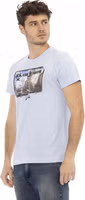 Light Blue Cotton Men T-Shirt 2
