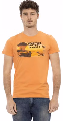 Orange Cotton Men T-Shirt