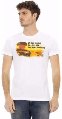 White Cotton Men T-Shirt