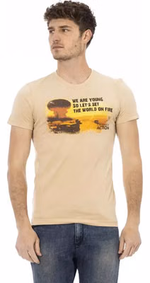 Beige Cotton Men's T-Shirt