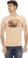 Beige Cotton Men T-Shirt 1