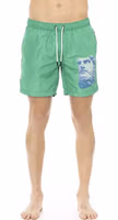 Green Polyester Men Swim Short 1