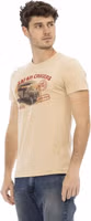 Beige Cotton Men T-Shirt 2