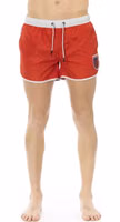 Red Polyester Men Swim Short 1