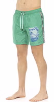 Green Polyester Men Swim Short 2