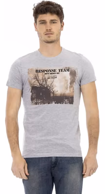 Gray Cotton Men T-Shirt