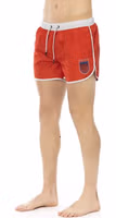 Red Polyester Men Swim Short 2
