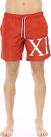 Red Polyester Men Swim Short 1