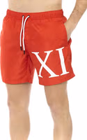 Red Polyester Men Swim Short 4