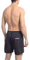 Black Polyester Men Swim Short 2
