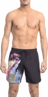 Black Polyester Men Swim Short 1
