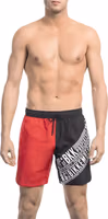 Red Polyester Men's Swim Short 1