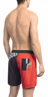 Red Polyester Men's Swim Short 2