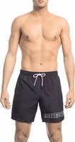 Black Polyester Men Swim Short 1
