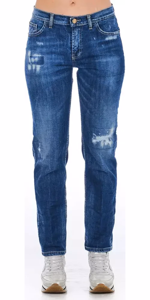 Blue Cotton Women Jeans