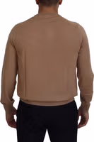 Beige Cashmere Crown Logo Pullover Sweater 1