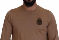Beige Cashmere Crown Logo Pullover Sweater 2