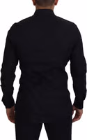 Black Gold Crown Slim Fit Dress Formal Shirt 1