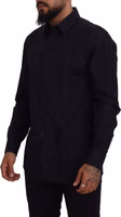 Black Gold Cotton Slim Fit Dress Mens Shirt 2