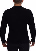 Black Wool V-neck Knitted Pullover Sweater 3