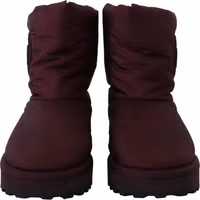 Bordeaux Nylon Boots Padded Mid Shoes 5