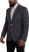 Gray Wool Stretch Slim Fit Jacket Blazer 1