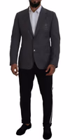 Gray Wool Stretch Slim Fit Jacket Blazer 4