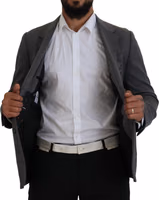 Gray Wool Stretch Slim Fit Jacket Blazer 5