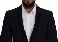 سترة بليزر مارتيني سوداء بقصة ضيقة 3