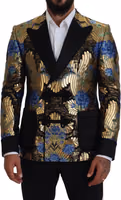 Gold Lurex Double Breasted Jacket Blazer 4