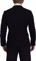 Black Wool Crown Slim Fit Jacket Blazer 2