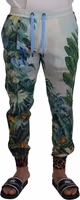 White Floral Printed Men Jogger Pants 1