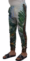 White Floral Printed Men Jogger Pants 2