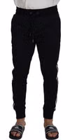 Black DG Print Mens Jogger Pants 1