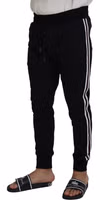 Black DG Print Mens Jogger Pants 2