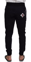 Black DG Print Mens Jogger Pants 3