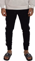 Black DG Print Mens Jogger Pants 4