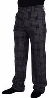 Gray Checkered Mid Waist Men Pants 2