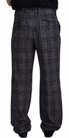 Gray Checkered Mid Waist Men Pants 3