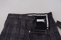 Gray Checkered Mid Waist Men Pants 5