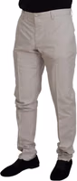 Off White Silk Mid Waist Chino Pants 2