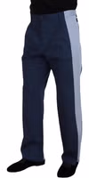 Blue Cotton Straight Fit Pants 2