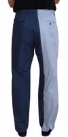 Blue Cotton Straight Fit Pants 3