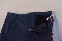Blue Cotton Straight Fit Pants 5