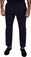 Blue Striped Men Formal Pants 4